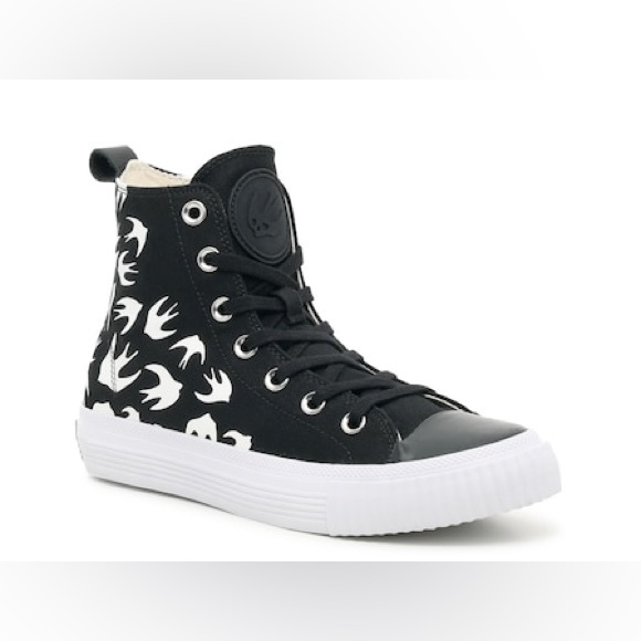 NIB Men’s Sz 7 (Euro Sz 40) Alexander McQueen MCQ High-top Sneakers Black/White - Picture 4 of 17